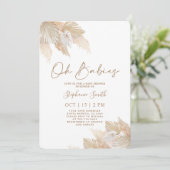 Pampas Grass Twins Baby shower Kaart (Staand voorkant)