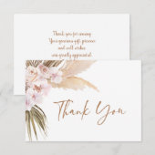 Pampas Grass vrijgezellenfeest bedankt je kaart Notitiekaartje (Voorkant / Achterkant)