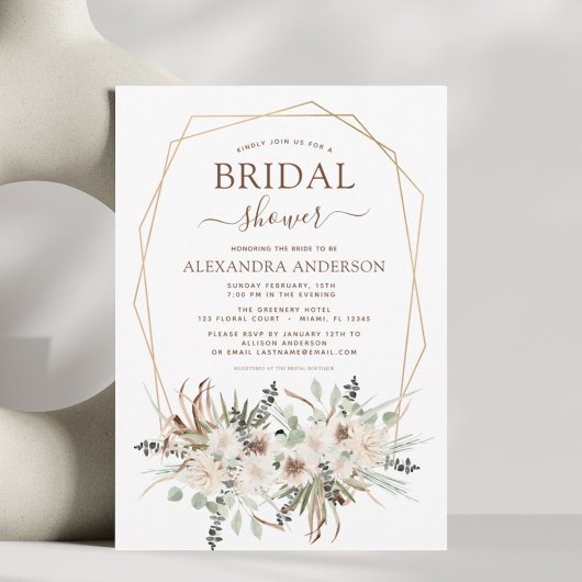 Pampas Grass Vrijgezellenfeest Boho Eucalyptus Kaart