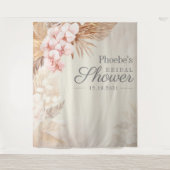 Pampas Grass Vrijgezellenfeest Floral Rustic Backd Wandkleed (Voorkant)