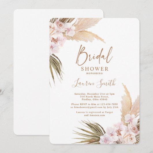 Pampas Grass vrijgezellenfeest Kaart (Voorkant / Achterkant)