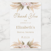 Pampas Grass Vrijgezellenfeest Mini Wijnflesetiket Wijn Etiket (Enkel label)