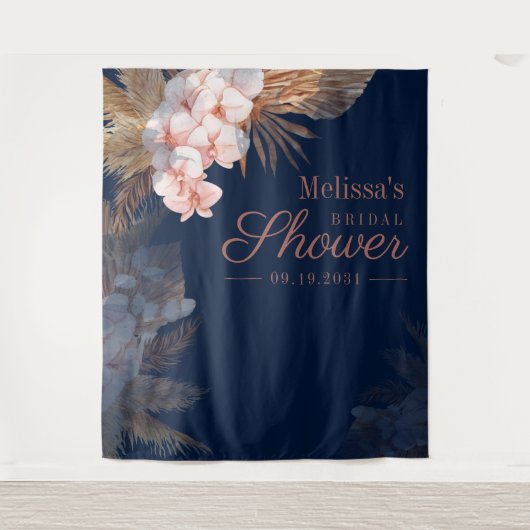 Pampas Grass Vrijgezellenfeest Photo Booth Backdro Wandkleed (Voorkant)