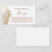 Pampas Grass Vrijgezellenfeest Recipe Card-aanvraa Informatiekaartje (Voorkant / Achterkant)