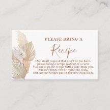 Pampas Grass Vrijgezellenfeest Recipe Card-aanvraa