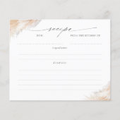 Pampas Grass Vrijgezellenfeest Recipe Kaart (Voorkant)