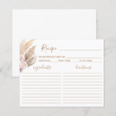 Pampas Grass Vrijgezellenfeest Recipe Kaart (Voorkant / Achterkant)