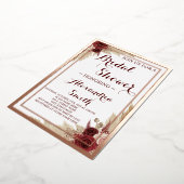 Pampas Grass Vrijgezellenfeest Roos Gold Folie Uitnodiging (Gedraaid)