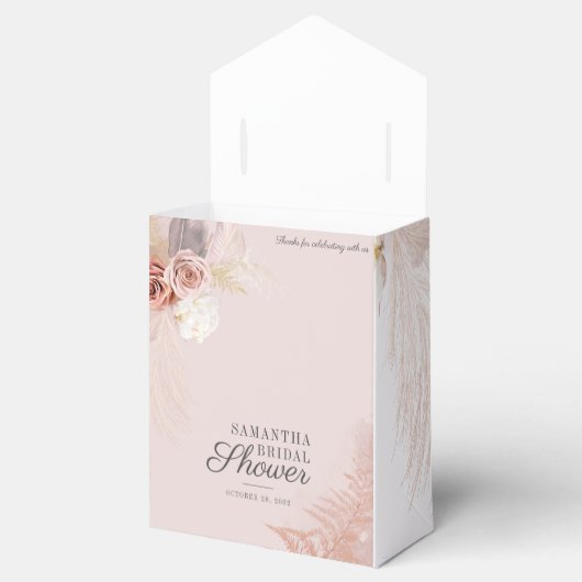 Pampas Grass Vrijgezellenfeest Terracotta Bedankdoosjes (Geopend)