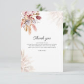 Pampas Grass Waterverf Baby shower Bedankkaart (Staand voorkant)