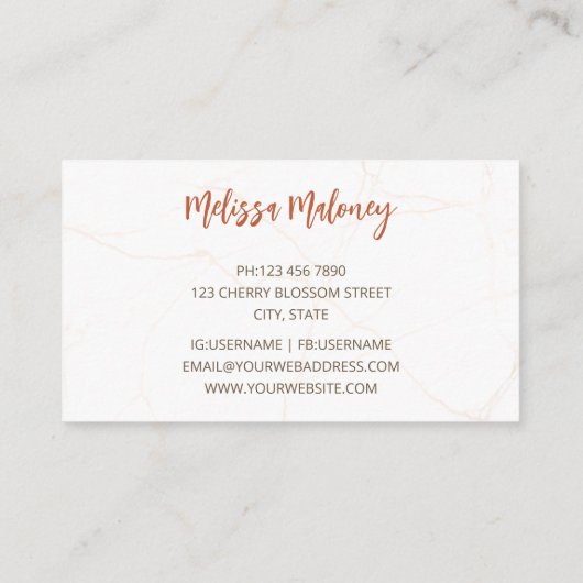 Pampas Grass Waterverf Boho Visitekaartje (Achterkant)