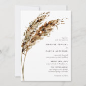 Pampas Grass Waterverf Boho Wedding Kaart (Voorkant)