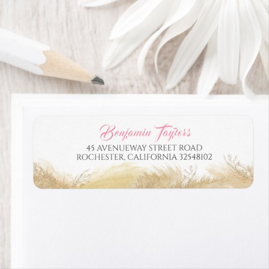 Pampas Grass Waterverf Exotic Etiket (Insitu)