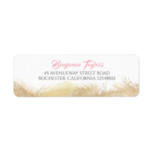 Pampas Grass Waterverf Exotic Etiket