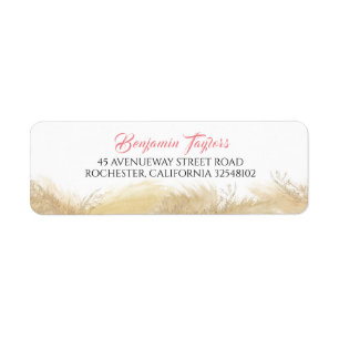 Pampas Grass Waterverf Exotic Etiket