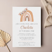 Pampas Grass Waterverf Regenboog Eerste Verjaardag Kaart