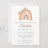 Pampas Grass Waterverf Regenboog Eerste Verjaardag Kaart (Voorkant)