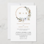 Pampas Grass Wedding Boho Elegant Terracotta Kaart (Voorkant)