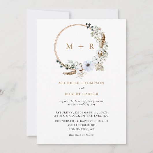 Pampas Grass Wedding Boho Elegant Terracotta Kaart (Voorkant)