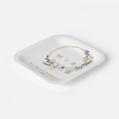 Pampas Grass Wedding Boho Terracotta Monogram Papieren Bordje (Gebogen)