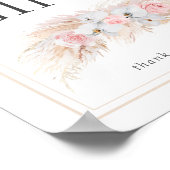 Pampas Grass Wedding Cards en Gifts Sign Poster (Hoek)