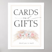 Pampas Grass Wedding Cards en Gifts Sign Poster (Voorkant)