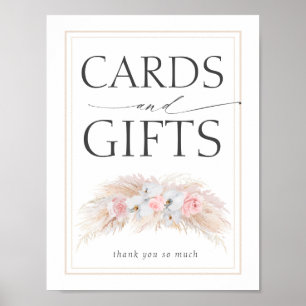 Pampas Grass Wedding Cards en Gifts Sign Poster
