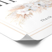 Pampas Grass Wedding Cards en Gifts Sign Poster (Hoek)