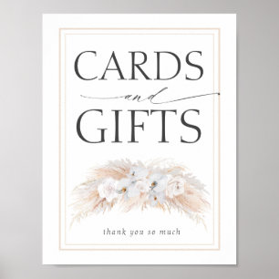 Pampas Grass Wedding Cards en Gifts Sign Poster