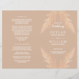 Pampas Grass Wedding Ceremony Botanical Folded