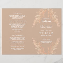 Pampas Grass Wedding Ceremony Botanical Folded
