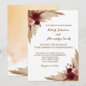 Pampas Grass Wedding Country Uitnodiging (Voorkant / Achterkant)