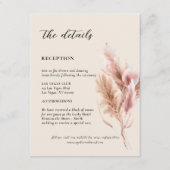 Pampas Grass Wedding Details  Informatiekaartje (Voorkant)