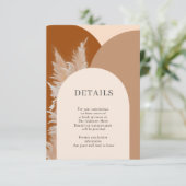 Pampas Grass Wedding Details Kaart (Staand voorkant)