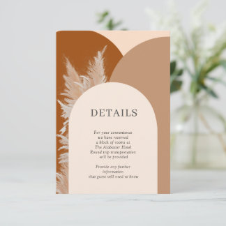 Pampas Grass Wedding Details Kaart