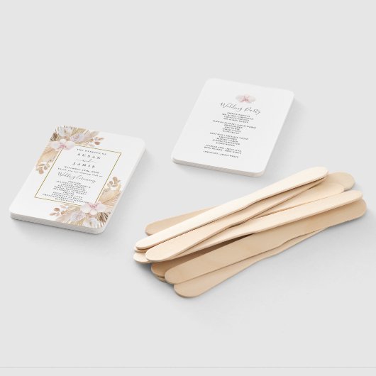 Pampas Grass Wedding Handwaaier (Niet-gemonteerd)