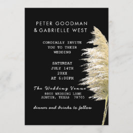 Pampas Grass Wedding Invitation Kaart
