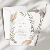 Pampas Grass Wedding Invitation Kaart