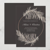 Pampas Grass Wedding Invitation Kaart (Voorkant / Achterkant)