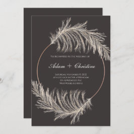 Pampas Grass Wedding Invitation Kaart