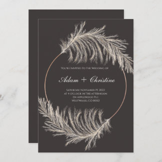 Pampas Grass Wedding Invitation Kaart