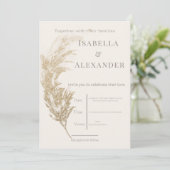 Pampas Grass Wedding Invitation Kaart (Staand voorkant)