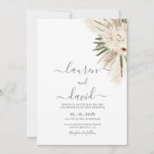Pampas Grass Wedding Invitation Kaart (Voorkant)