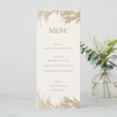 Pampas Grass Wedding Menu Card (Staand voorkant)