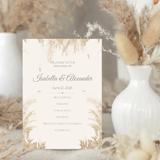 Pampas Grass Wedding Program Kaart