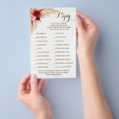 Pampas Grass Wedding Reception I Spy Game Card Flyer (Hand)