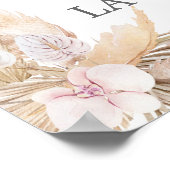 Pampas Grass Wedding Welkomstteken Poster (Hoek)