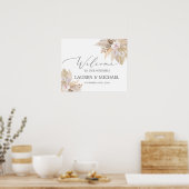 Pampas Grass Wedding Welkomstteken Poster (Keuken)
