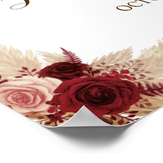 Pampas Grass Welcome Weddenschap Poster (Hoek)