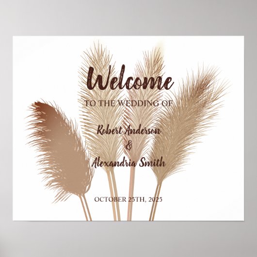 Pampas Grass Welcome Weddenschap Poster (Voorkant)